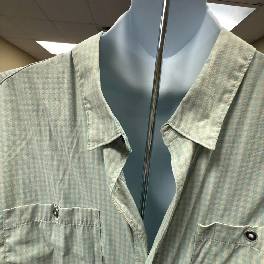 World wide Sportsman  Light Blue-Green Checkered Shirt‎ 2Xl